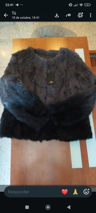 Chaqueta de pelo natural de conejo  última unidad!