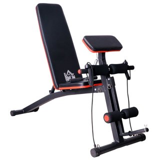 Banco de abdominales y pesas, acero, 120 kg, negro