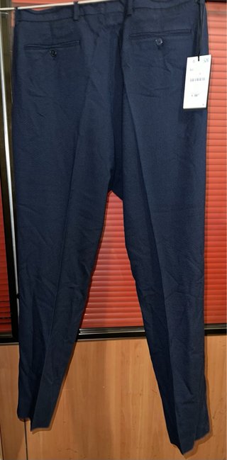 PANTALÓN DE TRAJE ZARA AZUL MARINO ELEGANTE