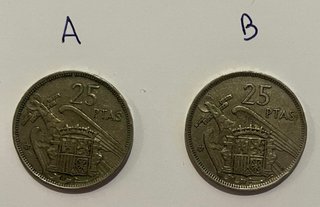 2 Monedas 25 Pesetas 1957 Estrella 58