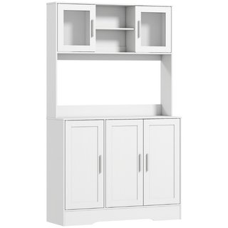 Mueble despensa de cocina de 4 armarios con vidrio