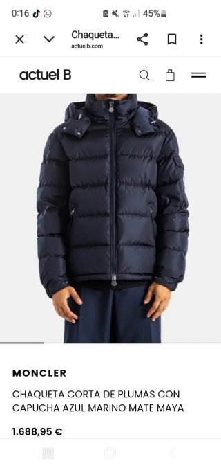 Chaqueta de Plumas Moncler Maya Azul