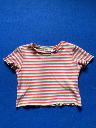Crop top Pull&Bear rayas multicolor