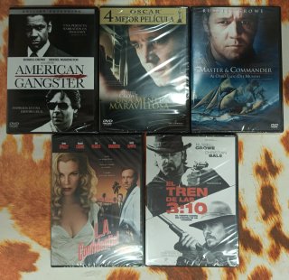 5 DVDs de Russell Crowe (Precintados) precio unida