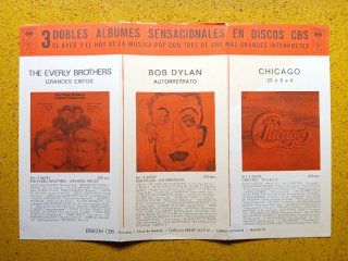 Tríptico promoción CBS records 1970