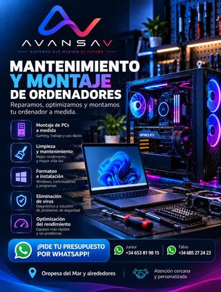Reparación y mantenimiento de ordenadores