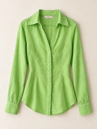 Camisa Mango Verde Talla S