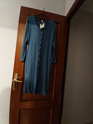 Vestido midi/largo de punto azul