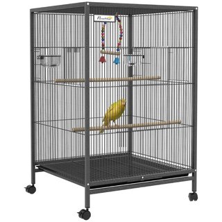 Jaula para pájaros en acero y PP con 5 puertas, 2