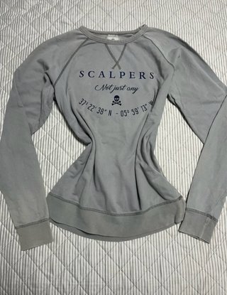 Sudadera Fina Scalpers Gris Vintage