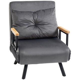 Sillón cama gris oscuro 5 posiciones convertible 6