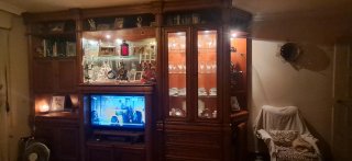 Mueble de Comedor, Mesa y 6 Sillas de Madera