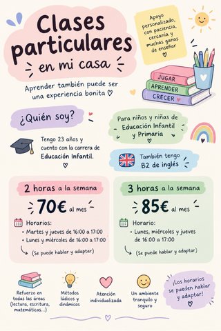 Clases particulares en mi domicilio