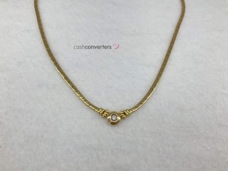 gargantilla oro 18k con piedra 17cm