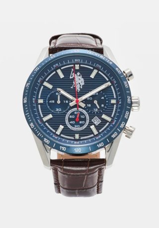 Reloj U.S. Polo. Azul y Marrón -75%