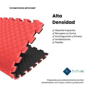 50-60m2 aprox Tatami Puzzle Rojo y Negro 1x1m 20mm