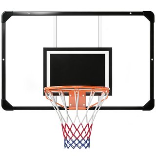 Canasta de baloncesto exterior y aro, acero, negra
