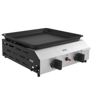 Plancha Barbacoa Gas 2 Quemadores 4.8kW Acero