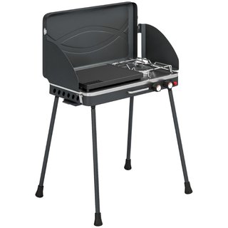 Barbacoa de gas portátil, plancha y hornillo, 7 kW