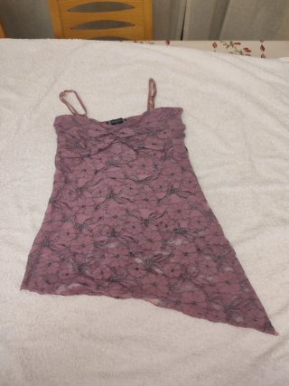 Top de Fiesta Encaje Rosado Talla Única