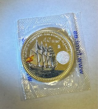 Moneda 40 Euro Juan Sebastián de Elcano (año 2025)
