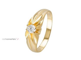 anillo oro 18k con piedra con circonita