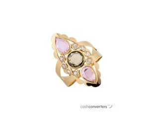 anillo oro 18k con piedra con circonita t. 17 (18,16 mm)