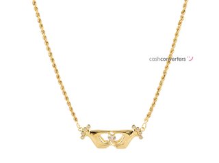 cadena oro 18k con piedra con circonita 23cm