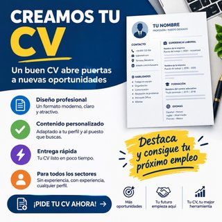 ¡CREAMOS TU CV PROFESIONAL!