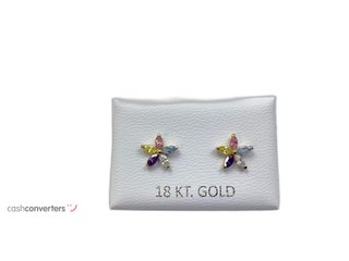 pendientes oro 18k con piedra con circonita