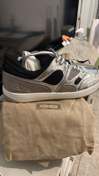 Zapatillas Gucci Plateadas y Negras Talla 41 y 37