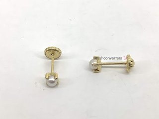 pendientes oro 18k con piedra con perla