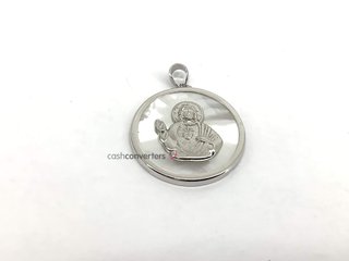 medalla plata 925mm con piedra con nacar