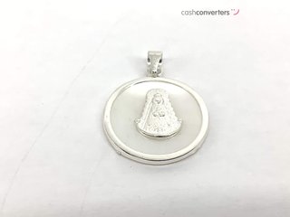 medalla plata 925mm con piedra con nacar