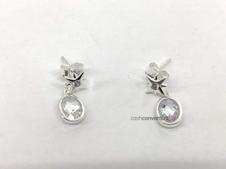 pendientes plata 925mm con piedra con circonita
