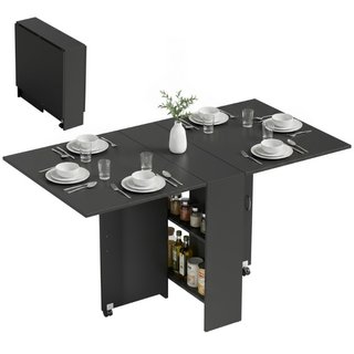 Mesa plegable para 4-6 personas con ruedas, en mad