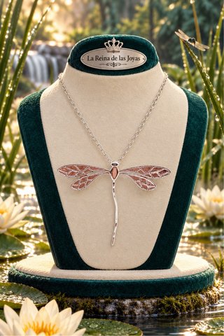 Collana Donna Argento 925 Libellula Art Nouveau