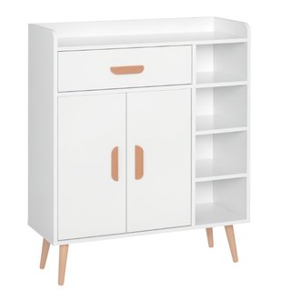 Aparador y mueble auxiliar de aglomerado en blanco