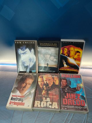 6 películas años 90, Vhs, La roca, The firm, Mentiras arriesgadas, Armageddon y mas
