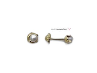 pendientes oro 18k con piedra con perla
