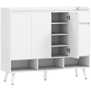 Zapatero y mueble de entrada de MDF, cajón, blanco