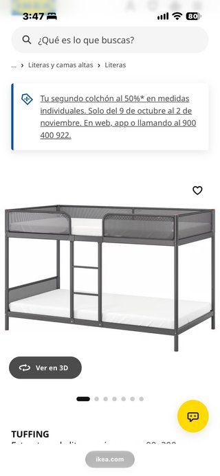 Literas TUFFING de IKEA con colchones