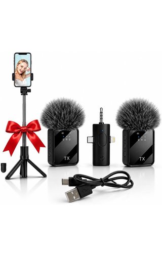 Set de Micrófonos Inalámbricos con Trípode