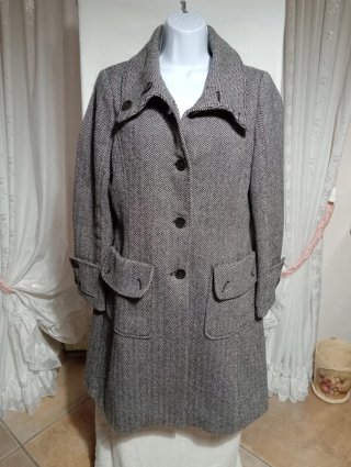 Cappotto donna vintage New Penny herringbone L