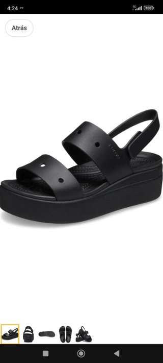 Sandalias Crocs Negras con Plataforma
