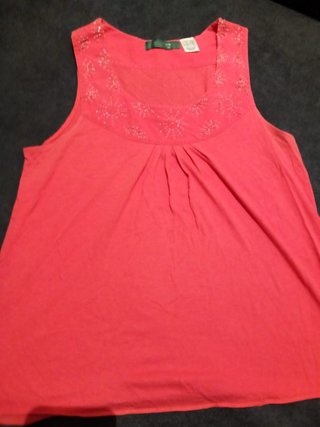 Blusa roja con pedrería la redoute