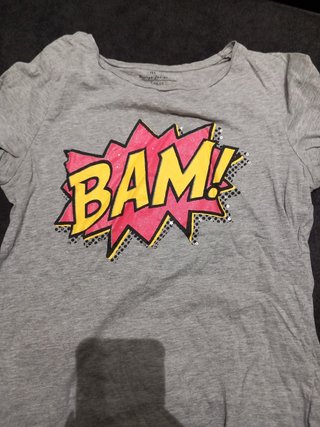 Camiseta gris TEX con estampado BAM!
