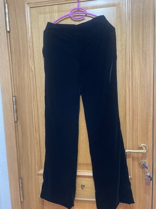 Pantalón Zara Terciopelo Negro Talla XS