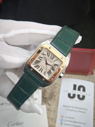 Cartier Santos 100 Medium Gold Rose & Steel