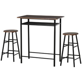 Conjunto de bar 3 piezas, mesa alta con 2 taburete